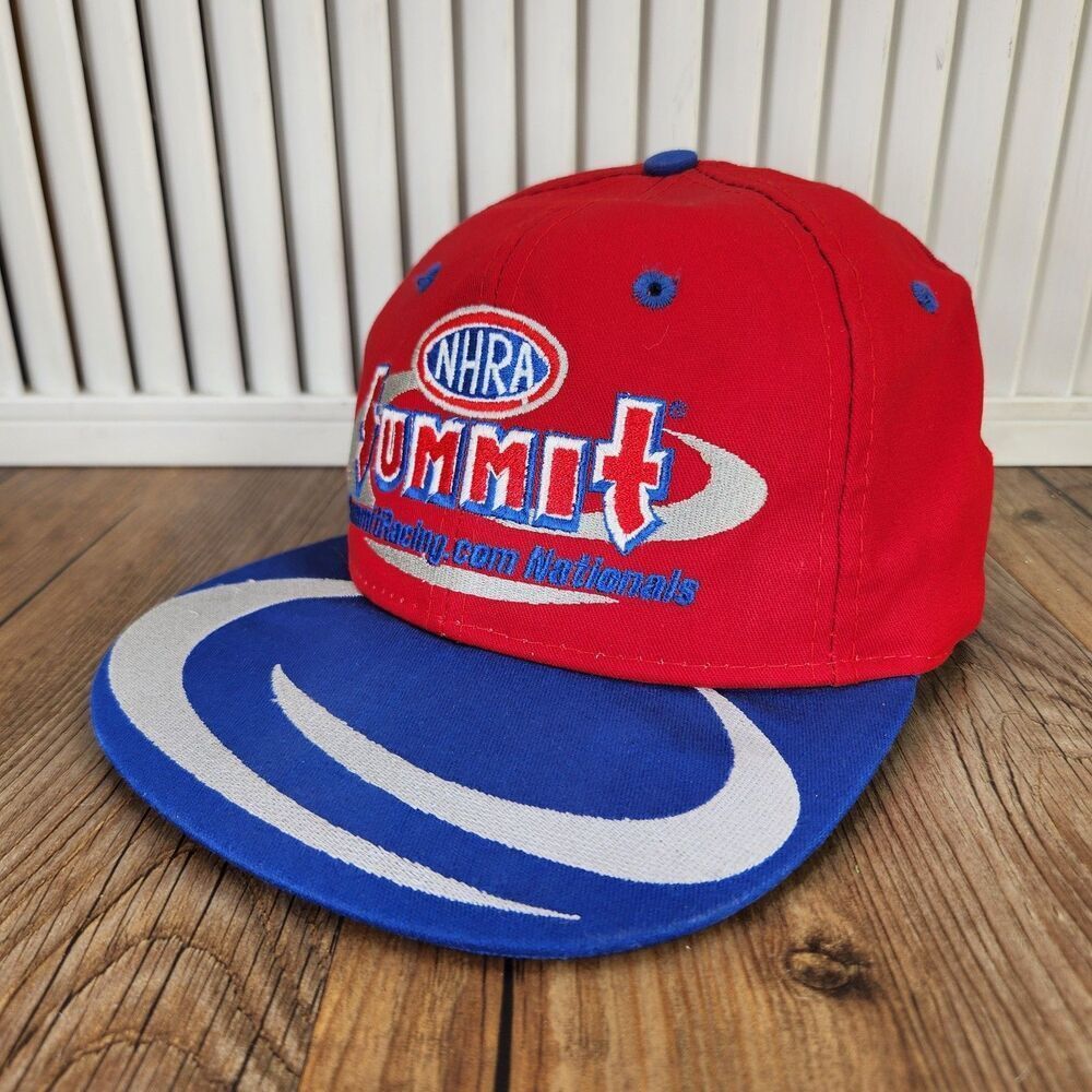 VTG NHRA Summit Racing Inaugural Las Vegas Snapback Hat Cap Red Blue Kudzu USA